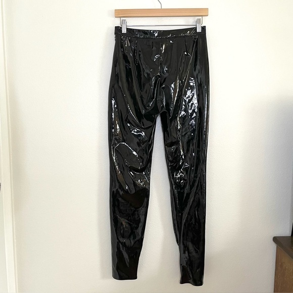 Adidas Ivy Park Glossy Latex High Waist Skinny Pant Black Medium - Picture 6 of 16
